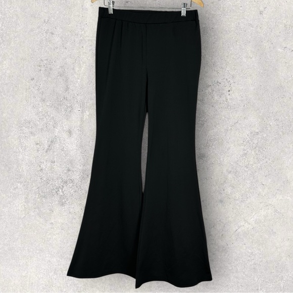 NEW Long Wide Leg Flare Yoga Leggings Womens Size XL Tall Black High Rise‎ Shein - Picture 1 of 12